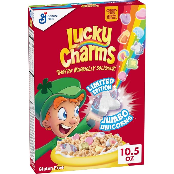 Lucky Charms gluten free cereal box 10.5 oz