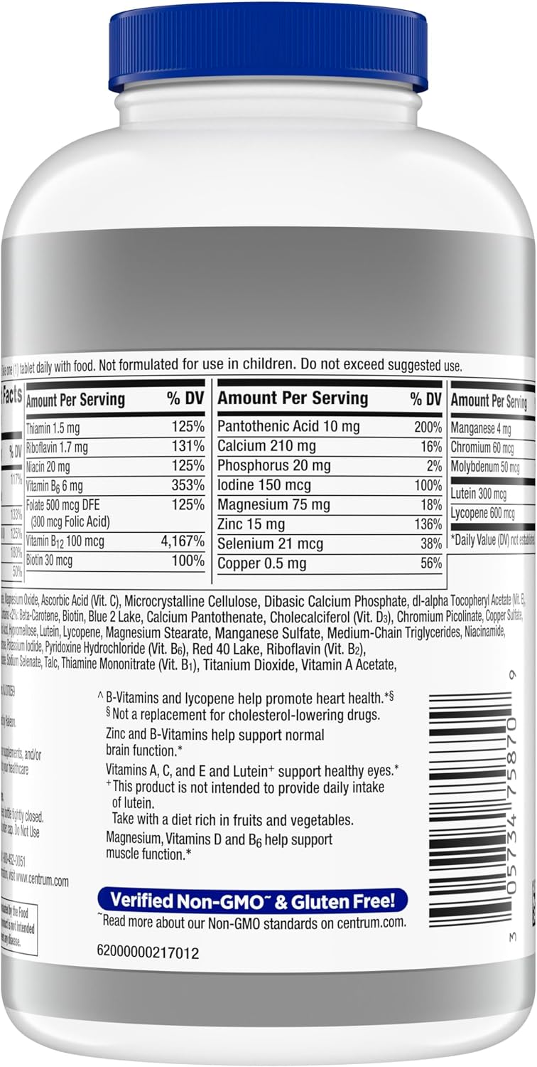 Centrum Silver Men's 50+ immune support vitamin bottle