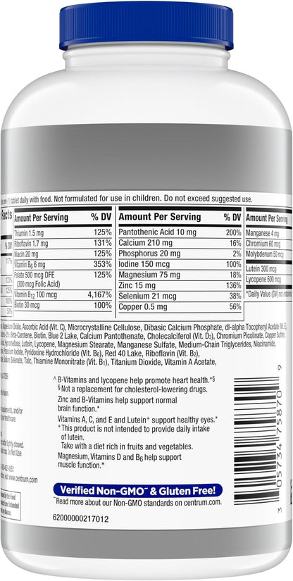 Centrum Silver Men's 50+ immune support vitamin bottle