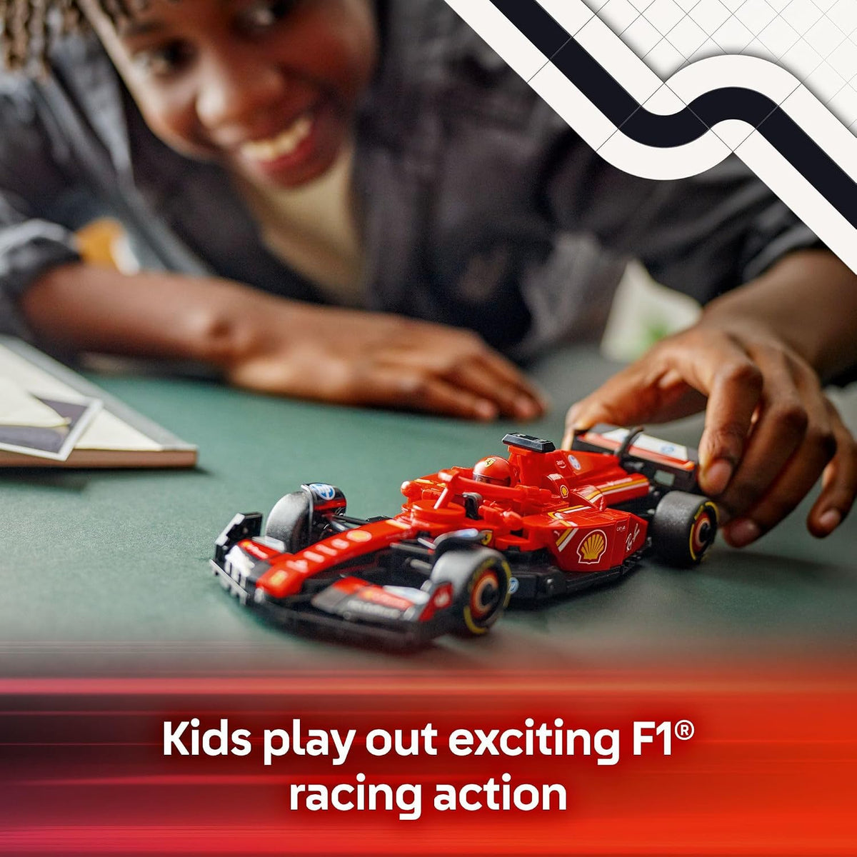 LEGO Speed Champions Ferrari race car display model