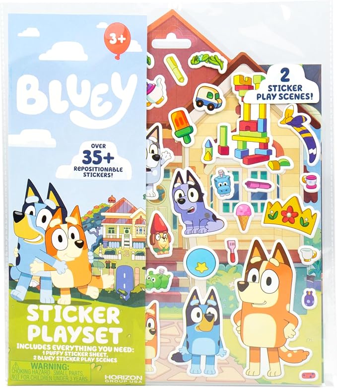 Horizon Group USA Bluey sticker playset package
