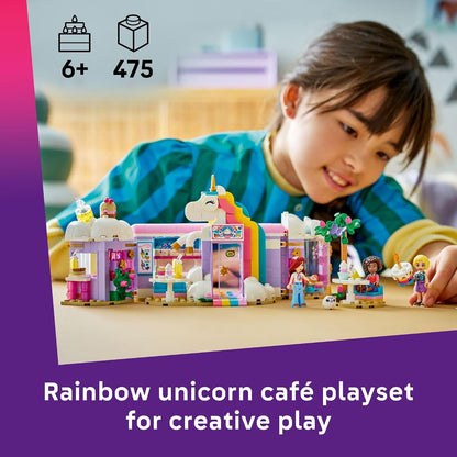 Colorful LEGO café toy with cakes and accessories