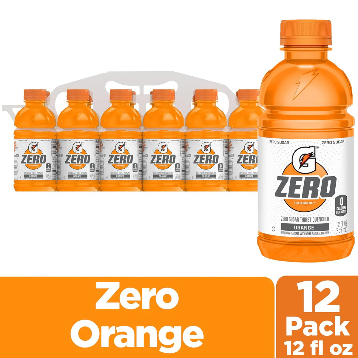 Orange Gatorade Zero no sugar hydration drink