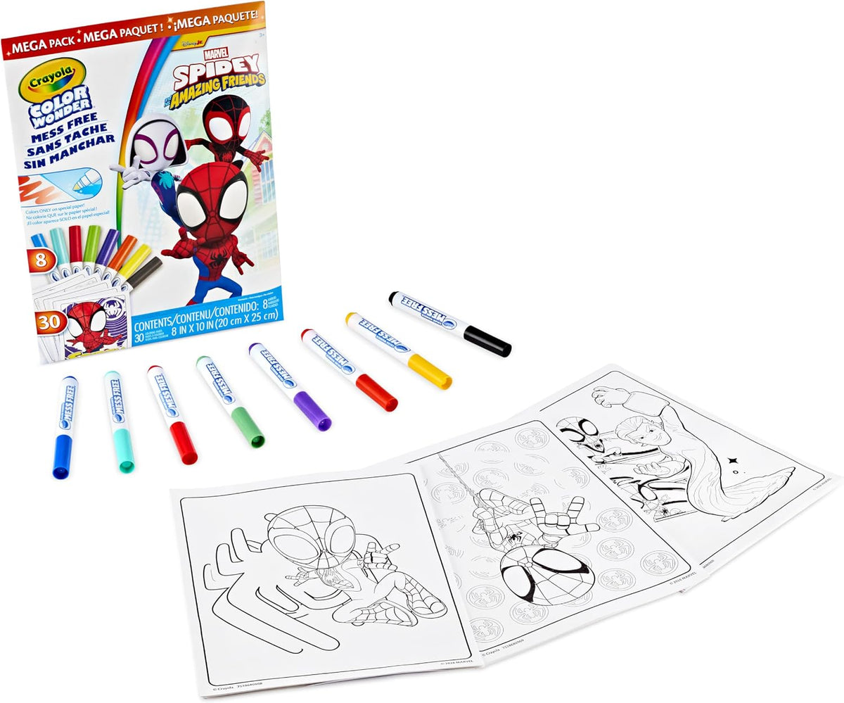 Spidey and His Amazing Friends Color Wonder pages and markers