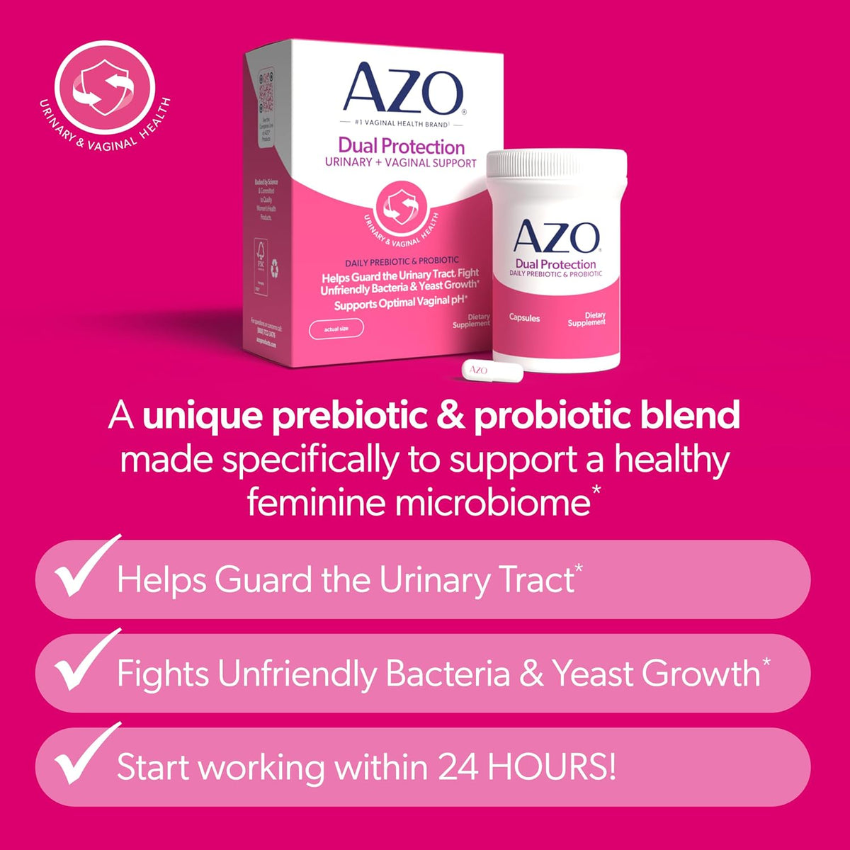 AZO probiotic prebiotic blend for women 30 ct