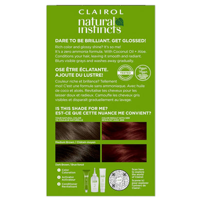 Clairol Natural Instincts zero ammonia hair dye packaging