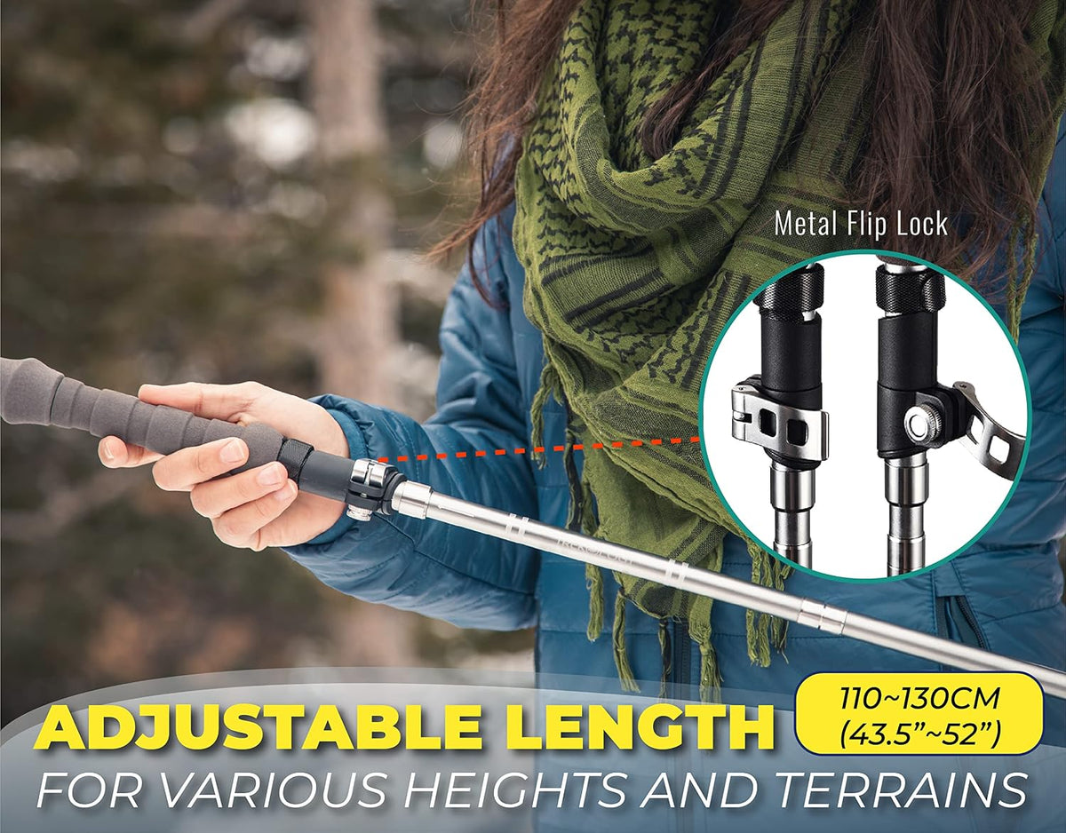 TREKOLOGY Trek-Z hiking poles with interchangeable trail baskets