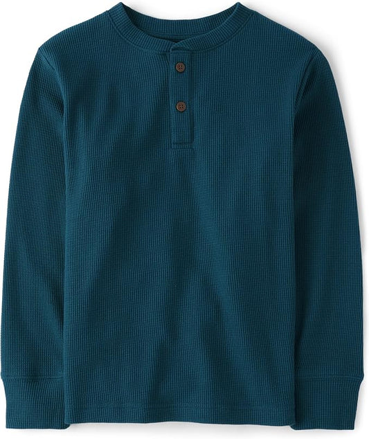 Boys long sleeve thermal Henley shirt by The Children's Place