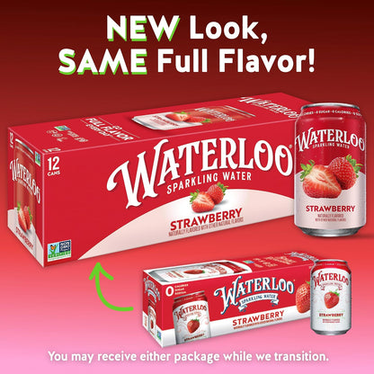 Waterloo Sparkling Water strawberry 12 fl oz cans