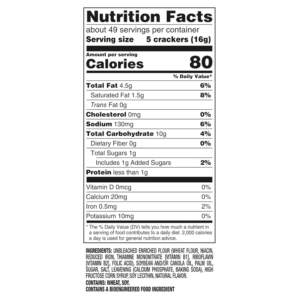 RITZ Original Crackers individually wrapped sleeves