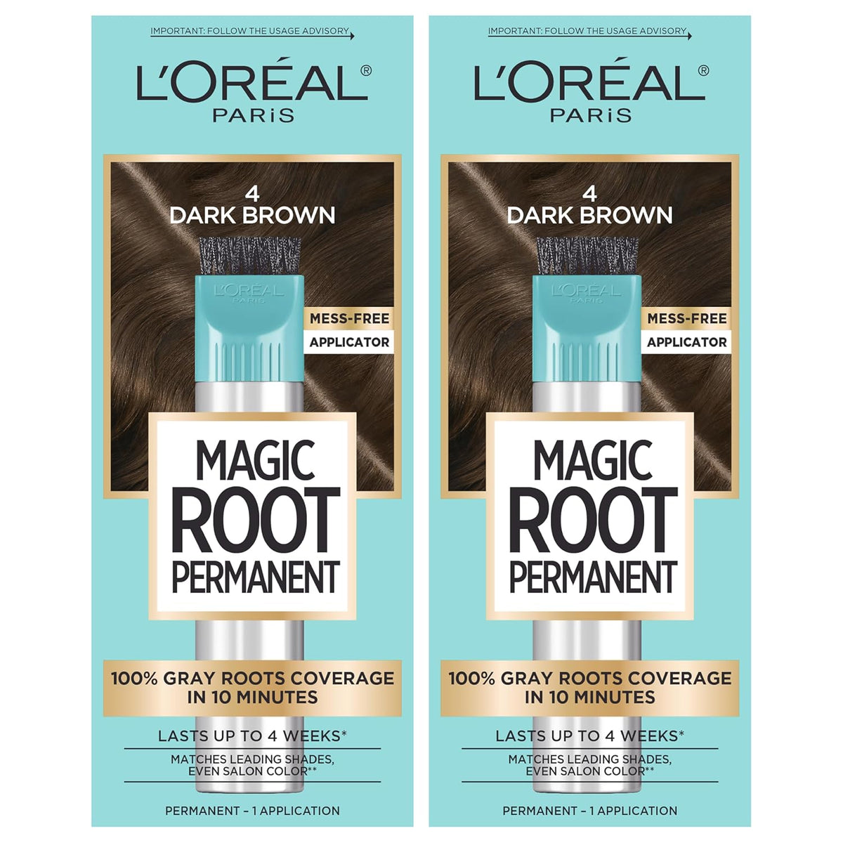 Dark brown permanent root touch-up kit two count