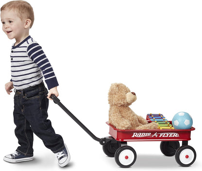 Small red pull-along wagon gift basket base