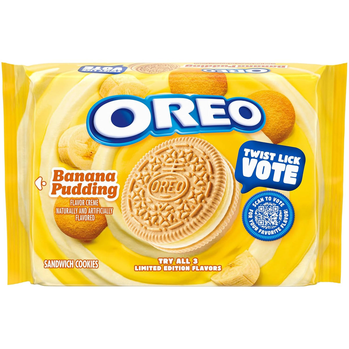 Limited edition Oreo banana pudding sandwich cookies