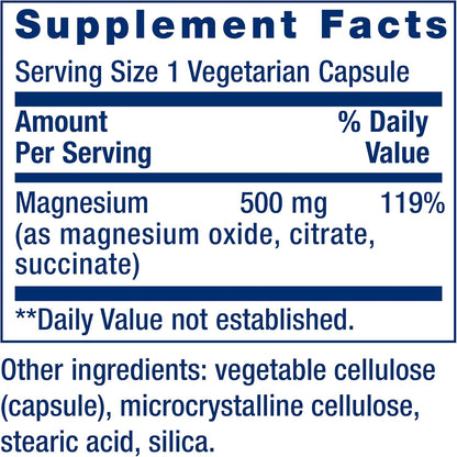 Life Extension Magnesium Caps supplement label