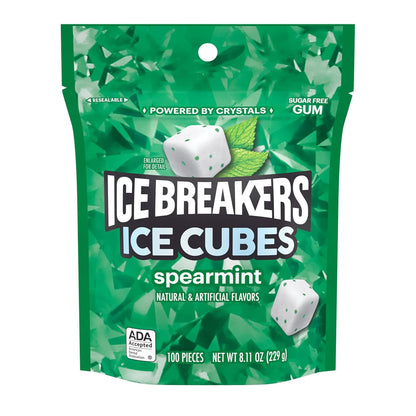 ICE BREAKERS ICE CUBES spearmint gum cubes packaging