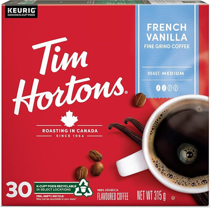 Tim Hortons French Vanilla Coffee K-Cup Pods 30 count box