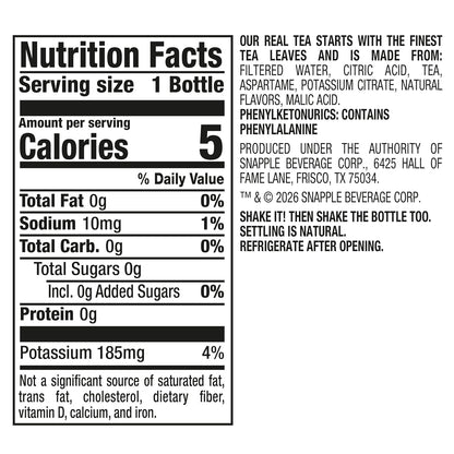 Snapple peach zero sugar iced tea multipack