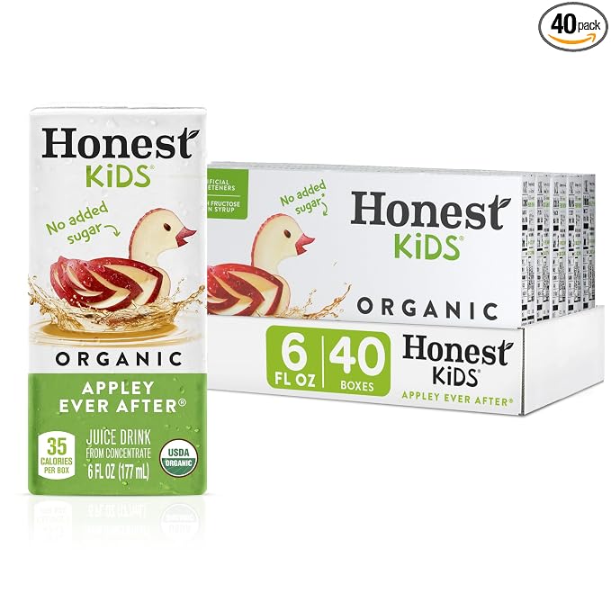 Honest Kids Appley Ever After organic apple juice boxes 40 pack