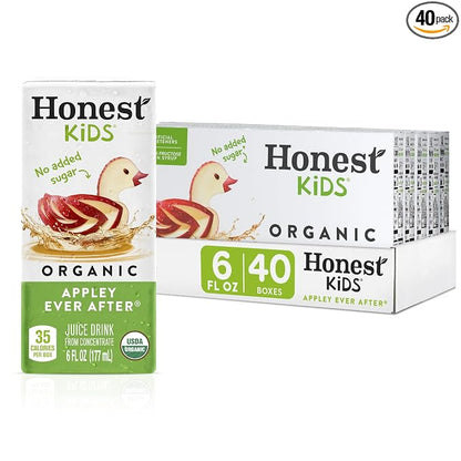 Honest Kids Appley Ever After organic apple juice boxes 40 pack