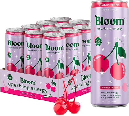 Bloom Nutrition Shirley Temple zero sugar energy drink 12 pack