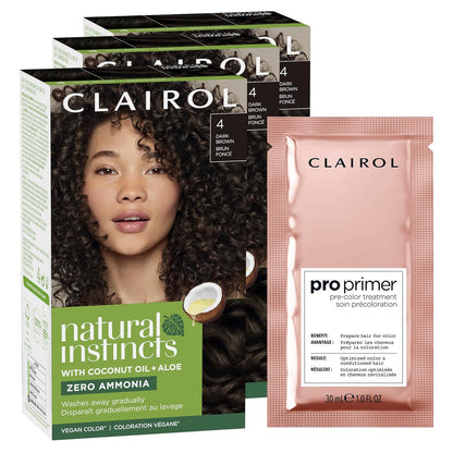 Clairol brown zero-ammonia hair color with pre-color treatment