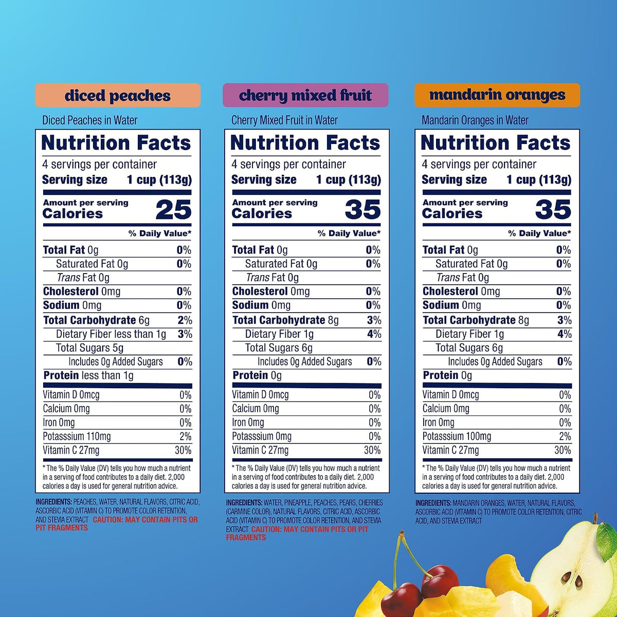 Dole fruit bowls lunchbox snack pack