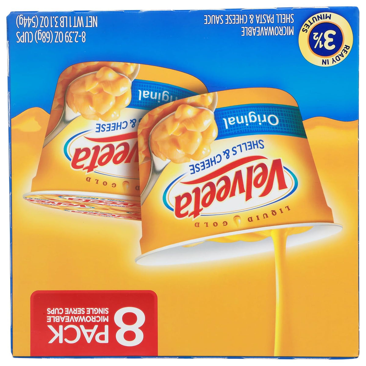 Creamy Velveeta shells and cheese prepared serving