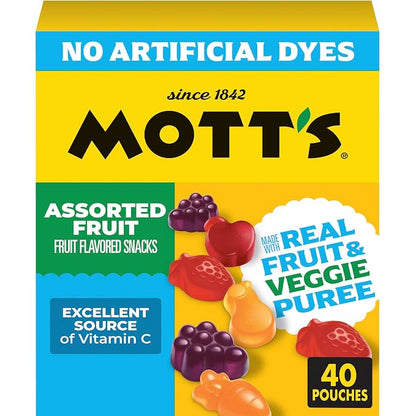 Mott's assorted fruit snacks family pack 40 pouches