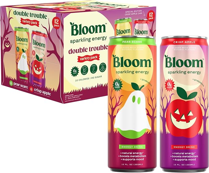 Bloom Nutrition Double Trouble zero sugar energy drink 12 pack