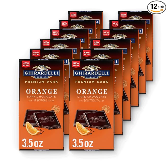 Ghirardelli Intense Dark Blood Orange chocolate bars 12 pack