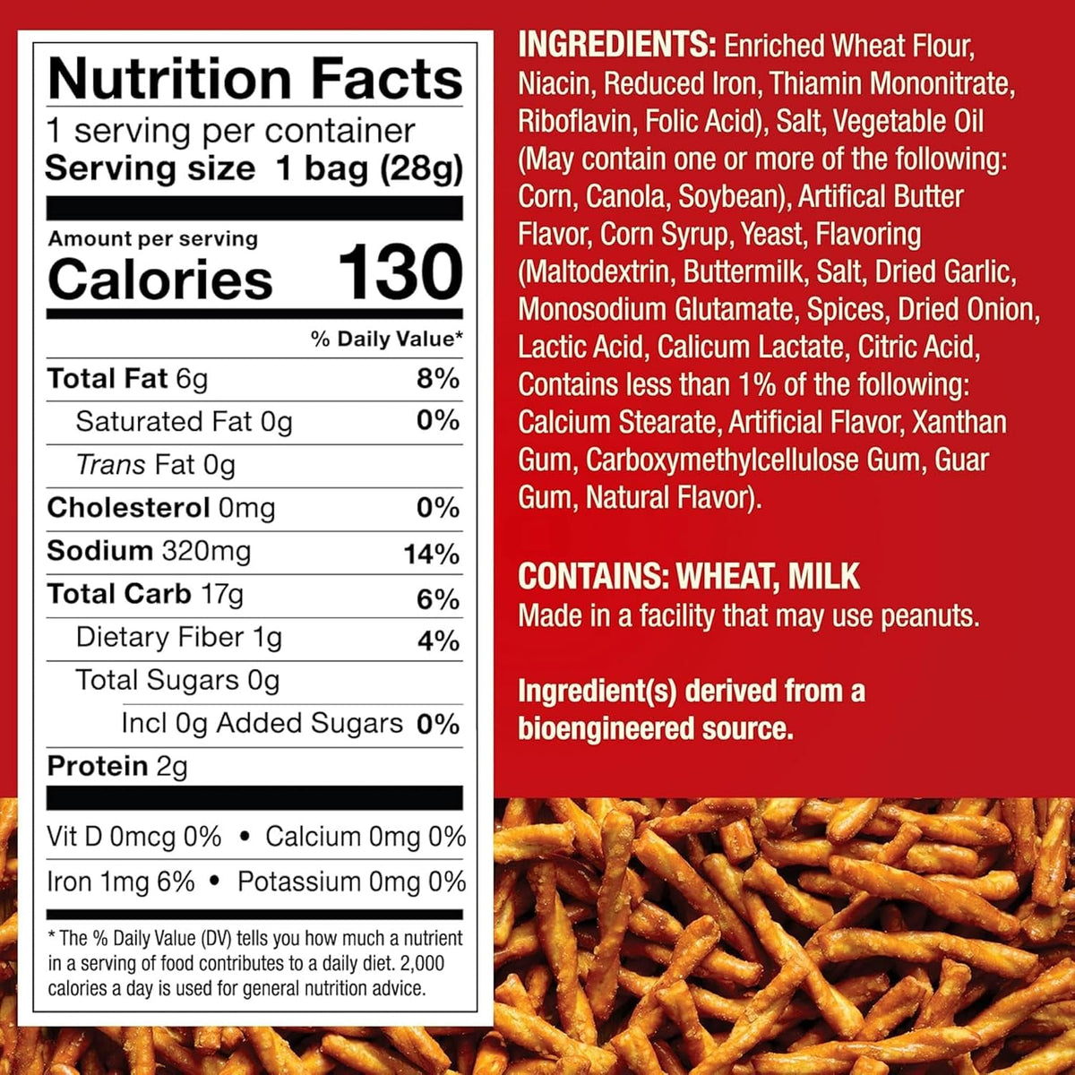 Seasoned pretzel twists in 1 oz snack bags