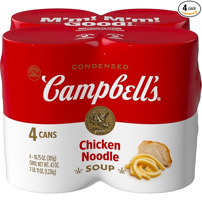 Campbell’s condensed chicken noodle soup 4 pack cans
