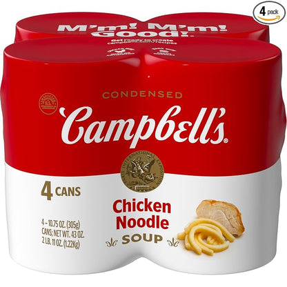 Campbell’s condensed chicken noodle soup 4 pack cans
