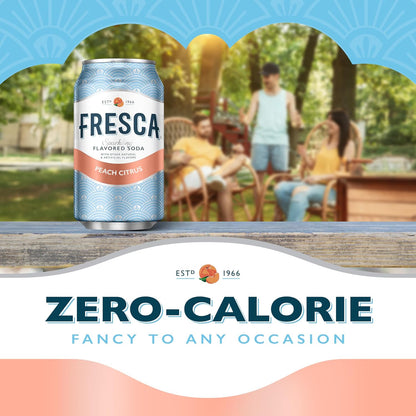 Fresca Peach zero calorie soda multipack