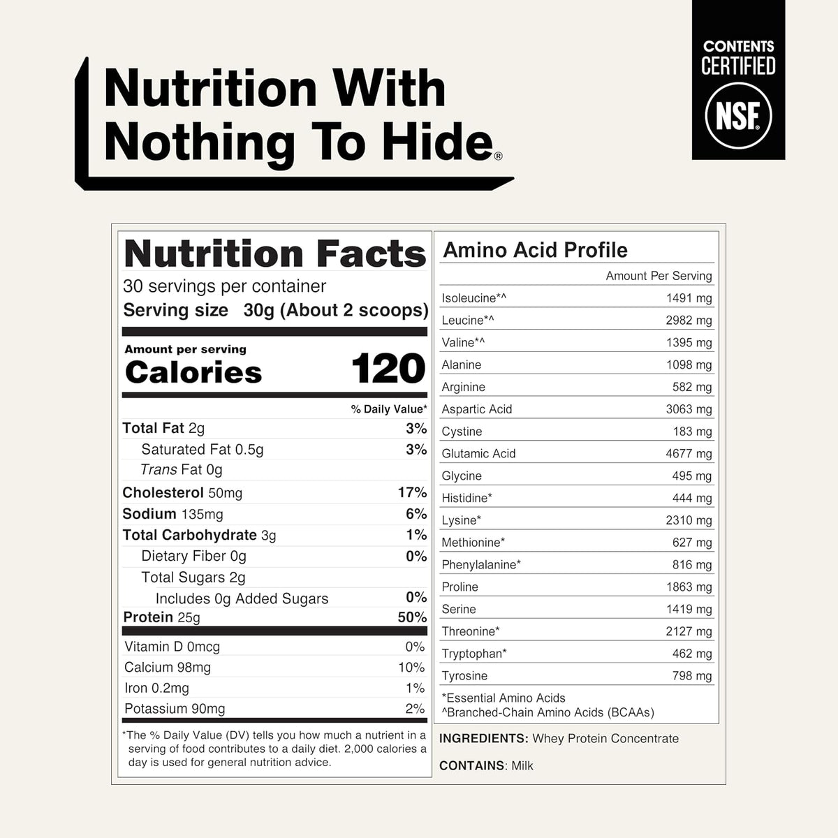NSF Certified NAKED whey protein powder