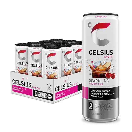 CELSIUS Cherry Cola 12 fl oz slim energy drink cans