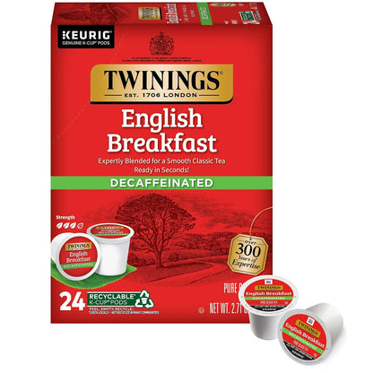 Twinings English Breakfast decaf tea pods, 24 count