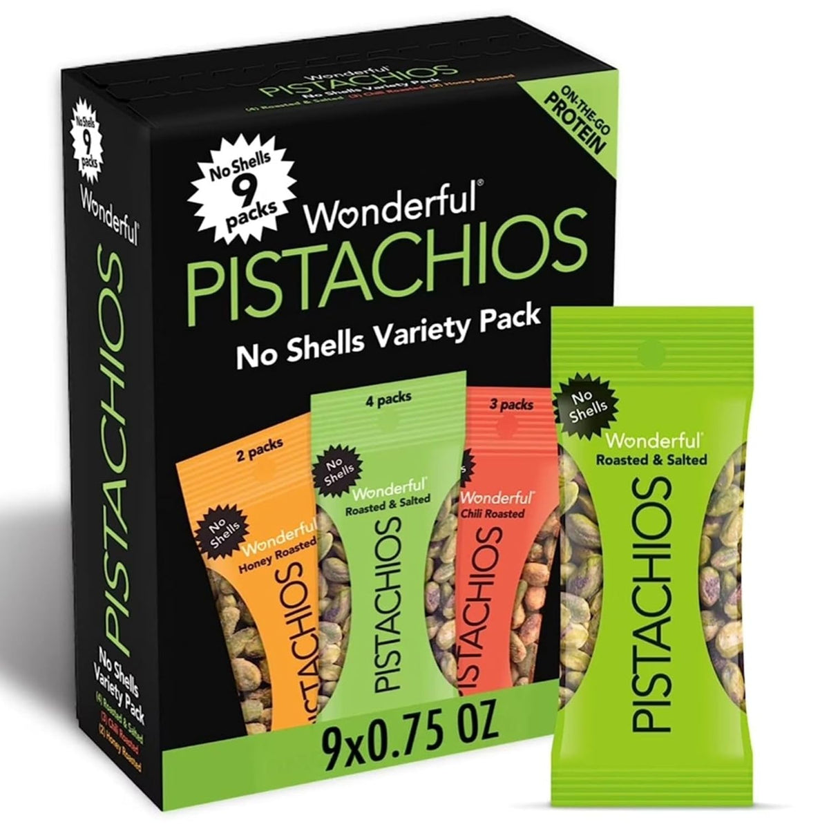 Wonderful Pistachios individual no shell snack bags