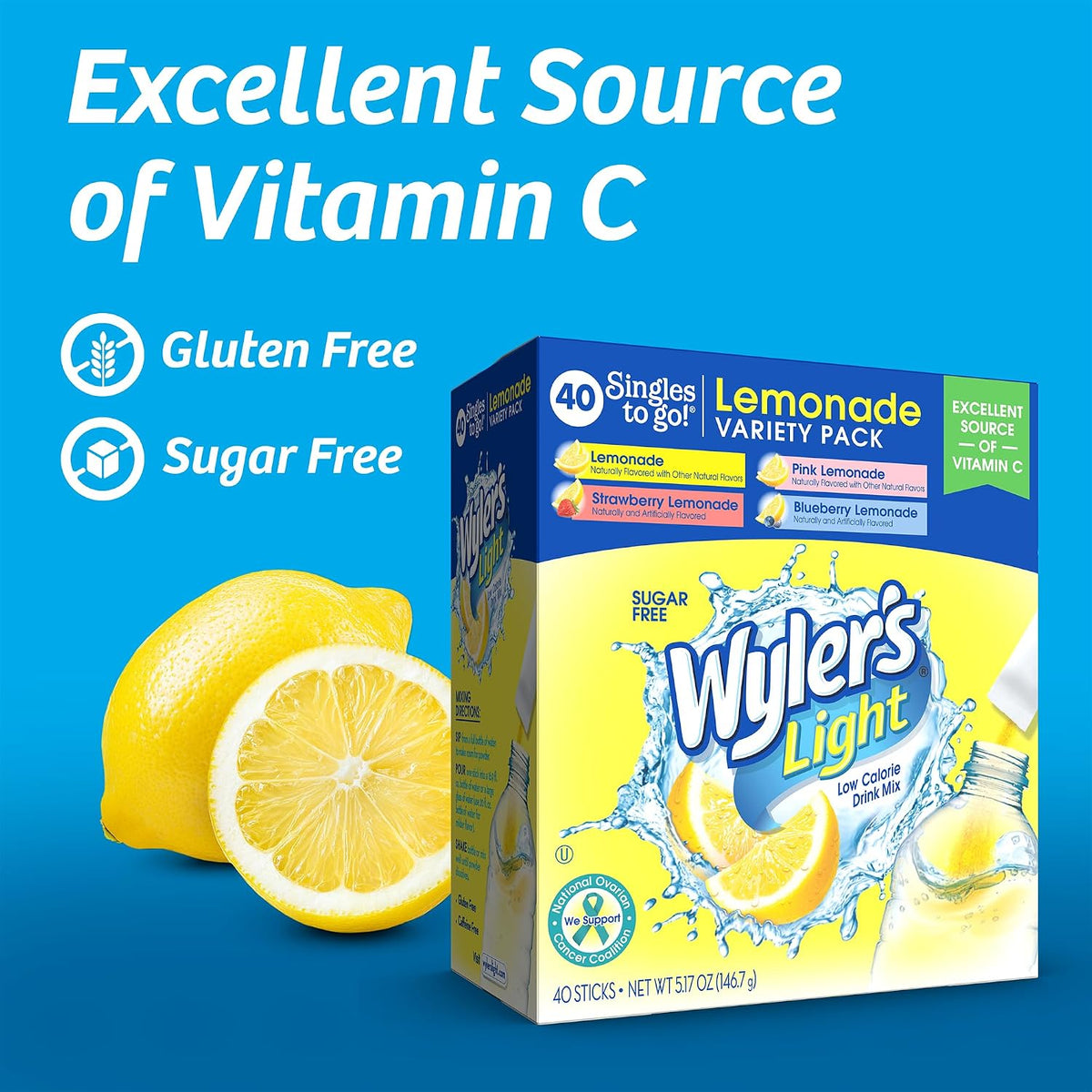Low calorie lemonade water enhancer packets variety pack