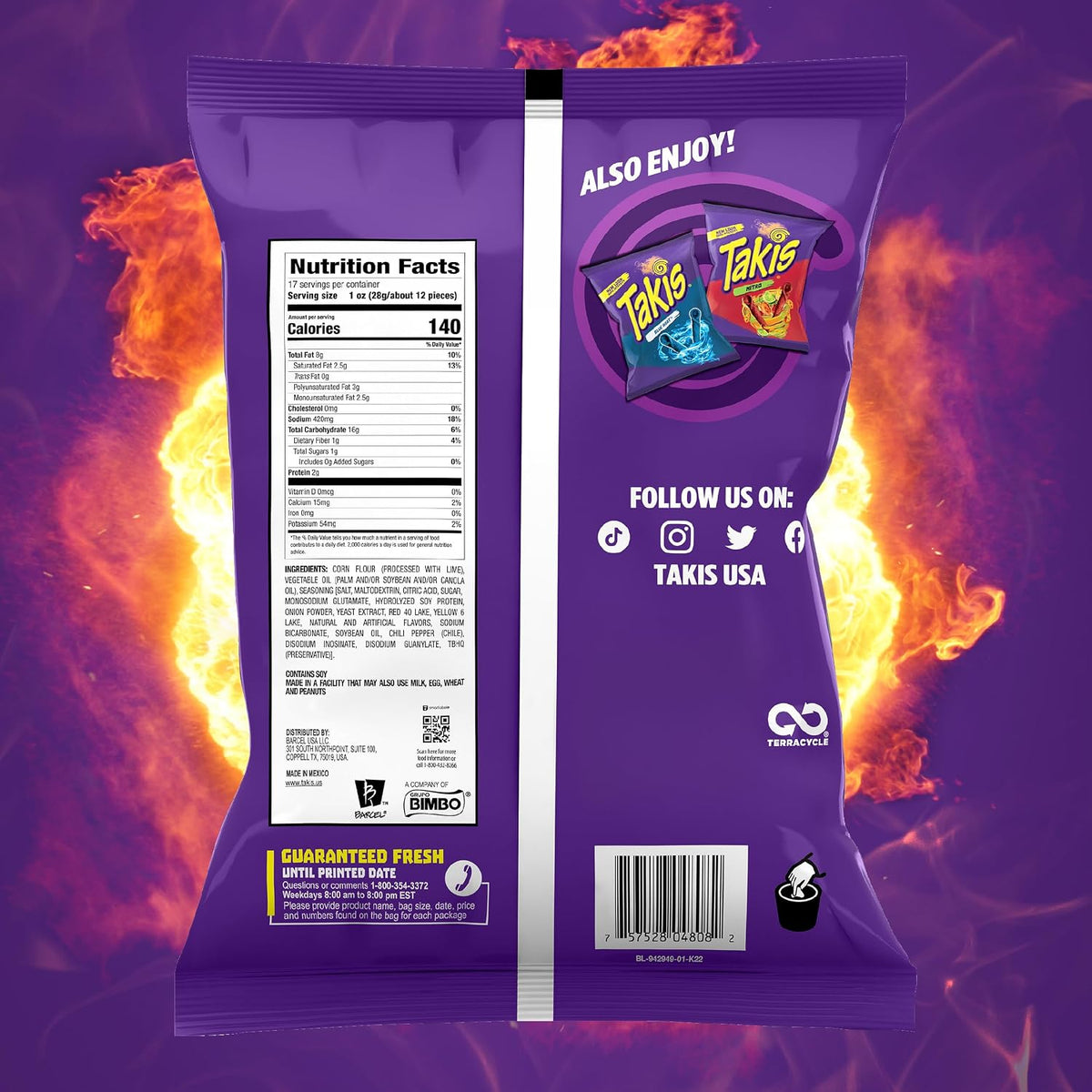 Spicy rolled corn tortilla chips by Takis