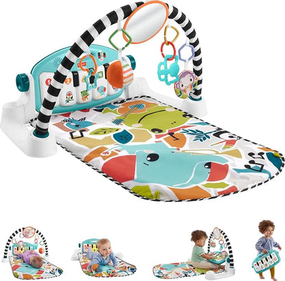 Fisher-Price Glow and Grow Kick & Play Piano Gym in blue