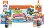 Colorful Elmer's slime glue bottles and activators