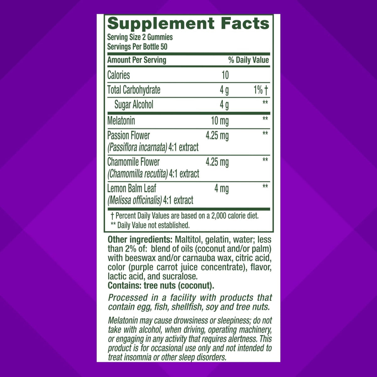Vitafusion gummies sleep support supplement details