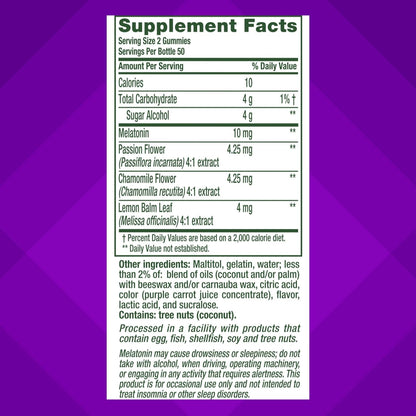 Vitafusion gummies sleep support supplement details