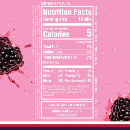 Zero sugar black raspberry flavored sparkling water