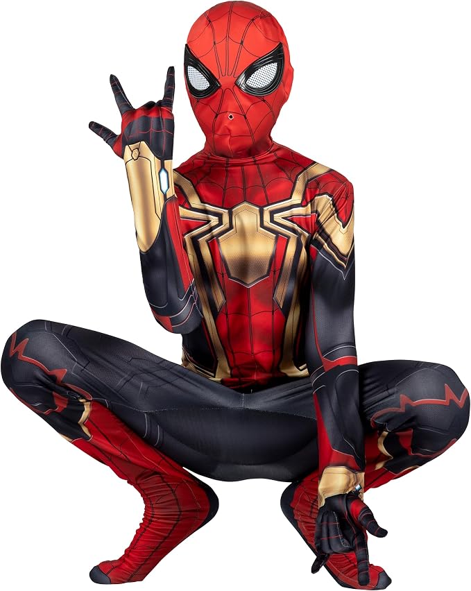 Spider-Man youth deluxe stretch spandex costume with mask