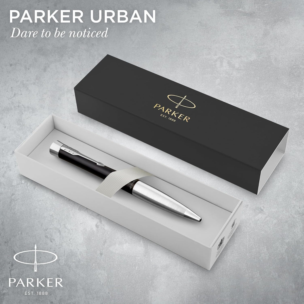 Black Parker Urban writing pen detail