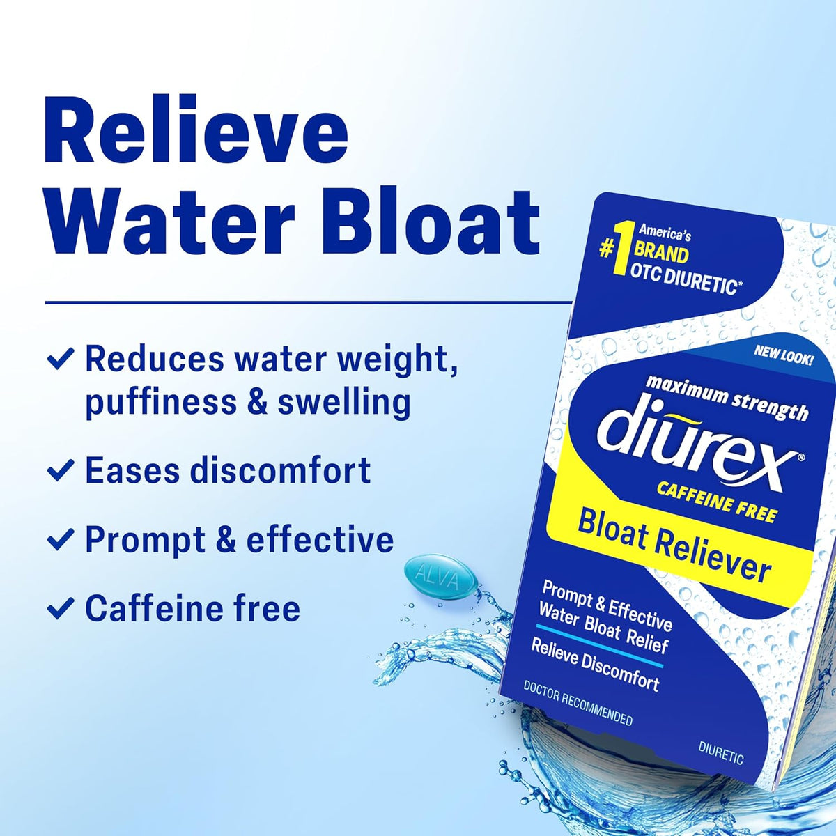 Diurex 48 count bloat relief wellness supplement