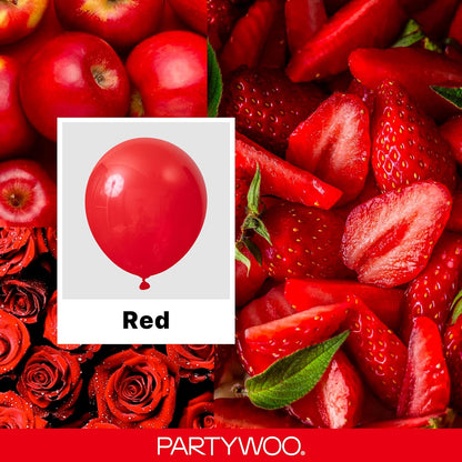 PartyWoo solid red balloons for party decorations