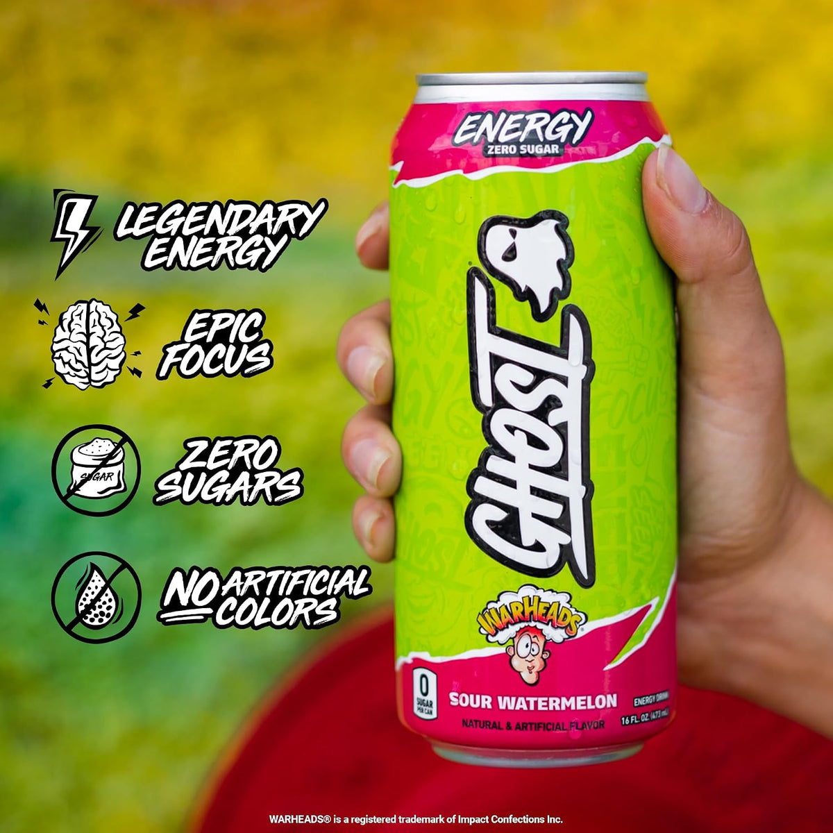 GHOST 12 pack energy drink Warheads Sour Watermelon